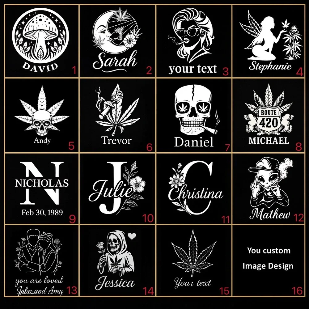 Custom personalized Engraved Bamboo smoking Stash storage box black color - Picture 6 of 10